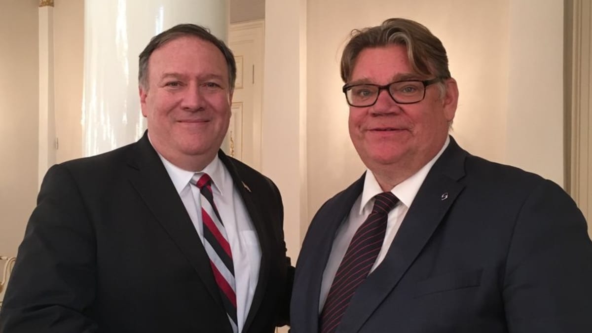 Timo Soini and Mike Pompeo