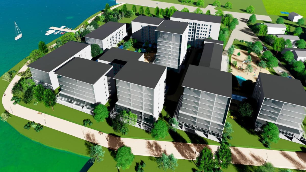 Sairaalanniem-kilpailun Ryhmä 2:n "Green Gardenin" vaihtoehto 2