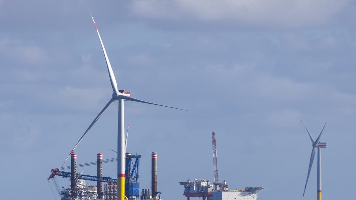 Tuulivoimapuistoa asennetaan Rügenin saaren edustalle.