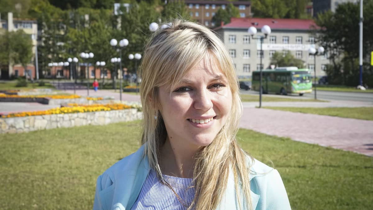Toimittaja Uljana Bakumenko tuli Kamtšatkalle miehensä työn takia.