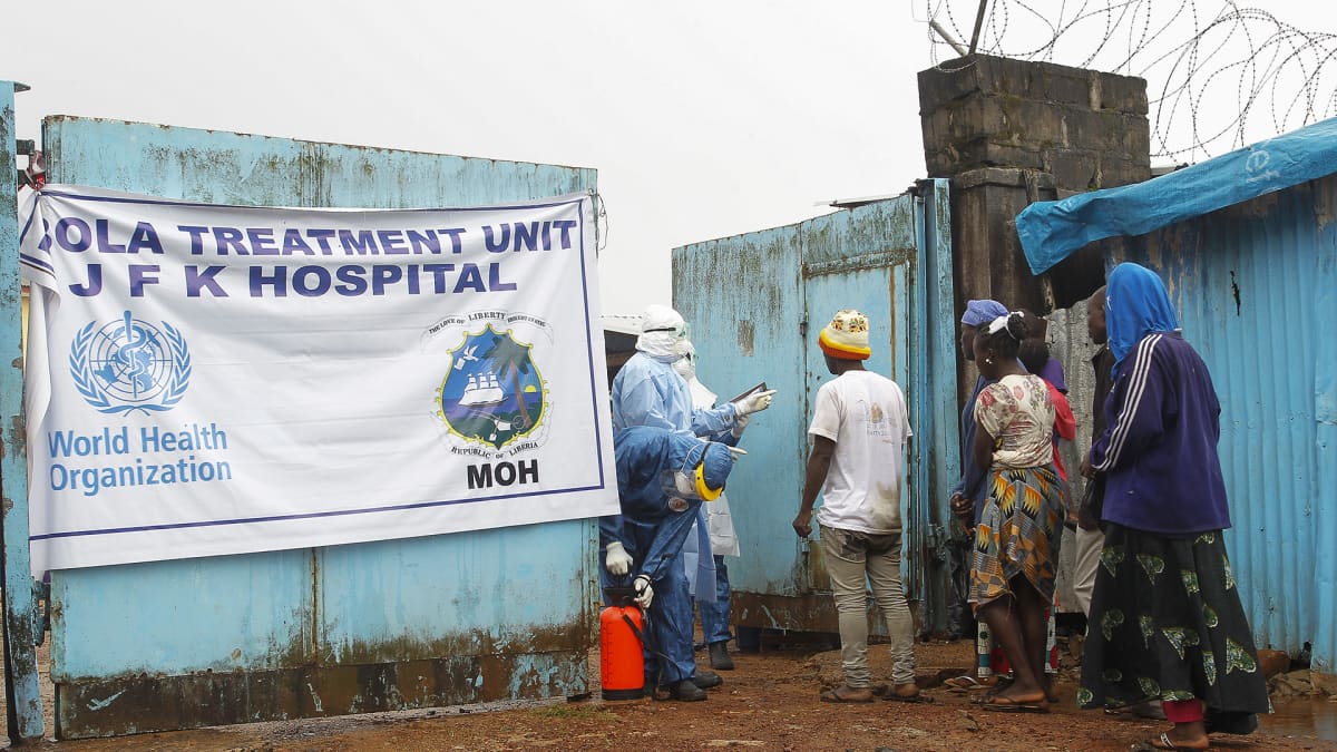 WHO:n ebolan hoitoon keskittynyt terveysasema Liberian Monroviassa.
