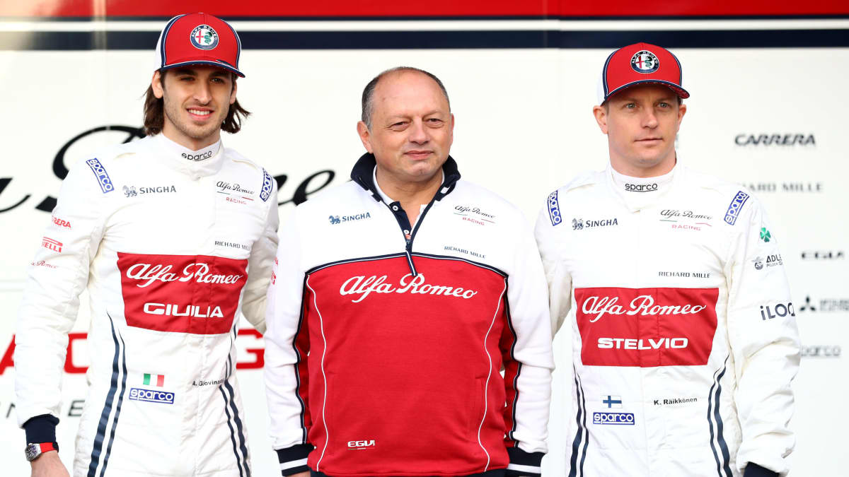 Antonio Giovinazzi, Frederic Vasseur, Kimi Räikkönen