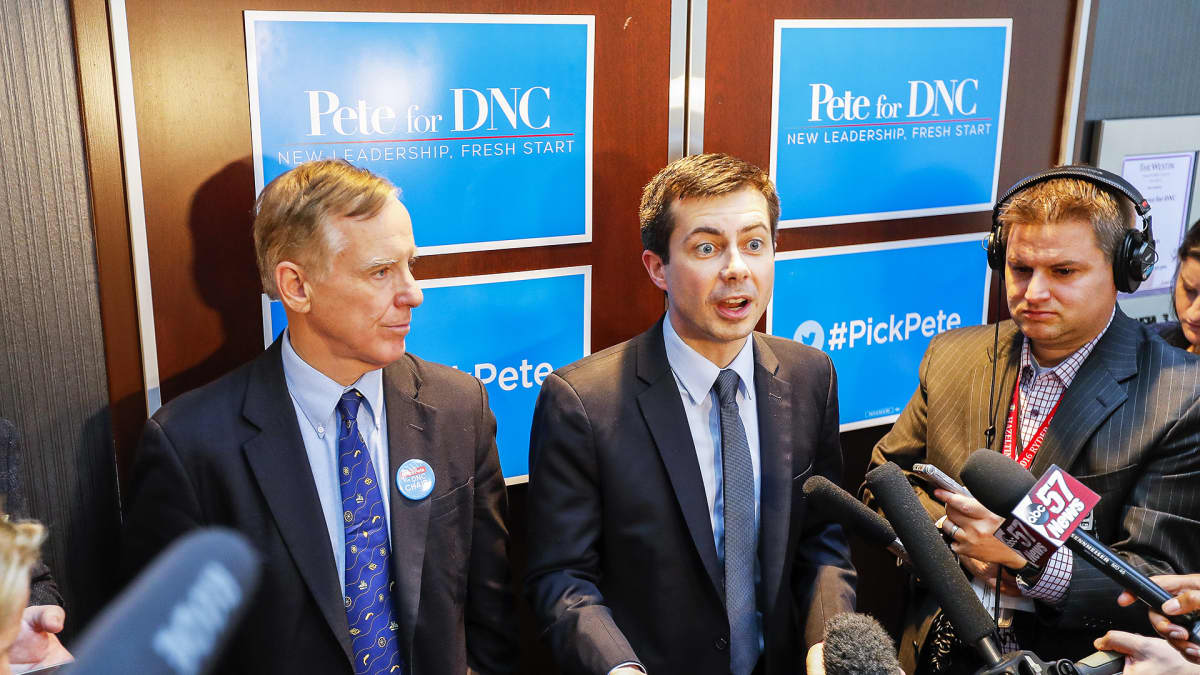 Pete Buttigieg puhuu kampanjatilaisuudessa Atlantassa helmikuussa 2017.