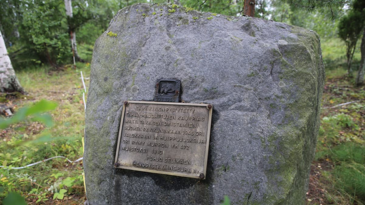 Korian hevoshaudan muistokivi