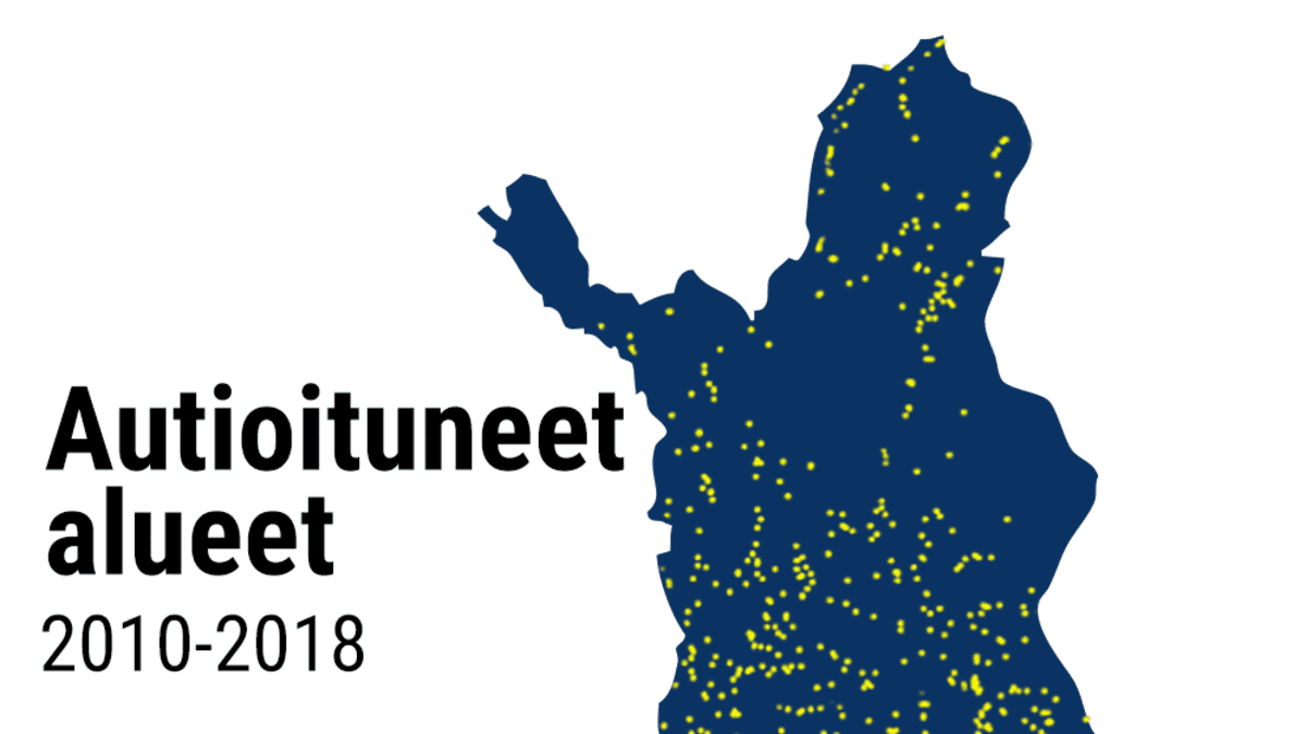 MDI väestökehitys Suomessa autioituneet alueet