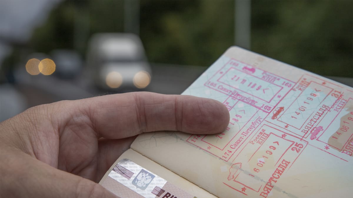 Passi, jossa leimoja ja viisumi Venäjälle.