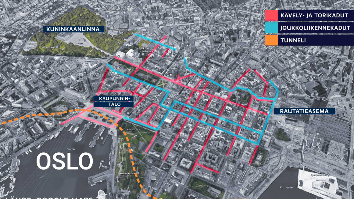 Helsinki pohtii autojen häätämistä keskustasta, Oslossa se on jo  todellisuutta ja jakaa kaupunkilaiset kahteen leiriin
