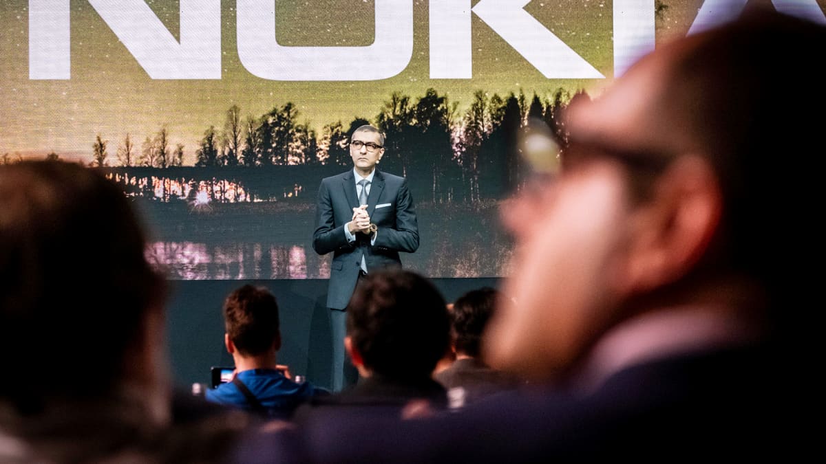 Rajeev Suri Nokian tiedotustilaisuudessa helmikuussa 2019.
