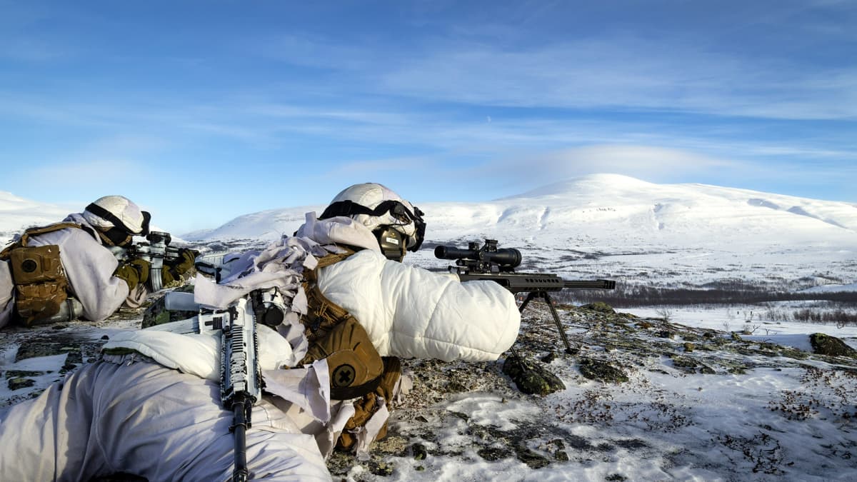 Norjan armeijan sotilaat harjoittelivat Finnmarkissa sunnuntaina.