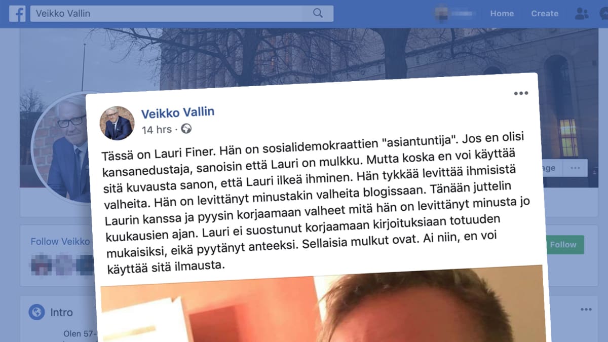 Käsitelty kuvakaappaus Veikko Vallinin Facebook-sivuilta.
