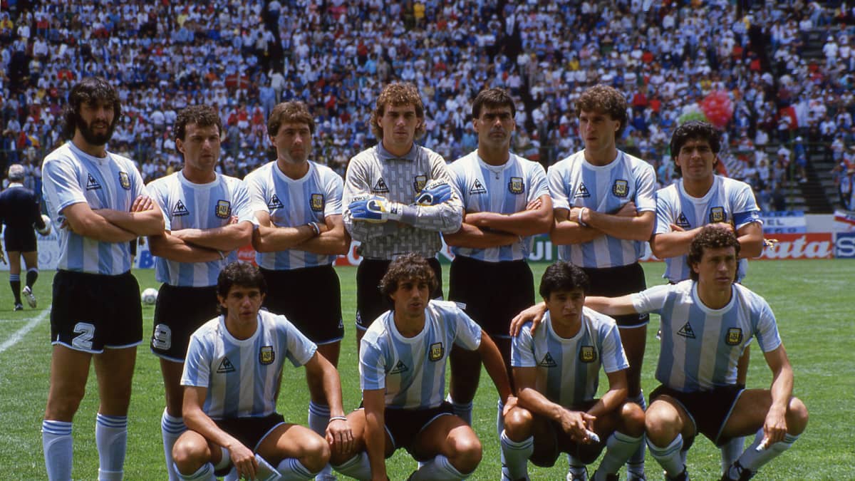 Argentiinan joukkue MM-finaalissa 1986.