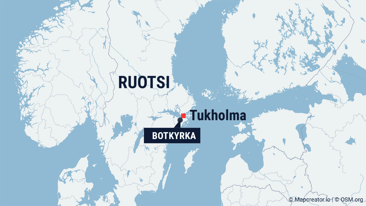Kartta, jossa Tukholma ja Botkyrka.