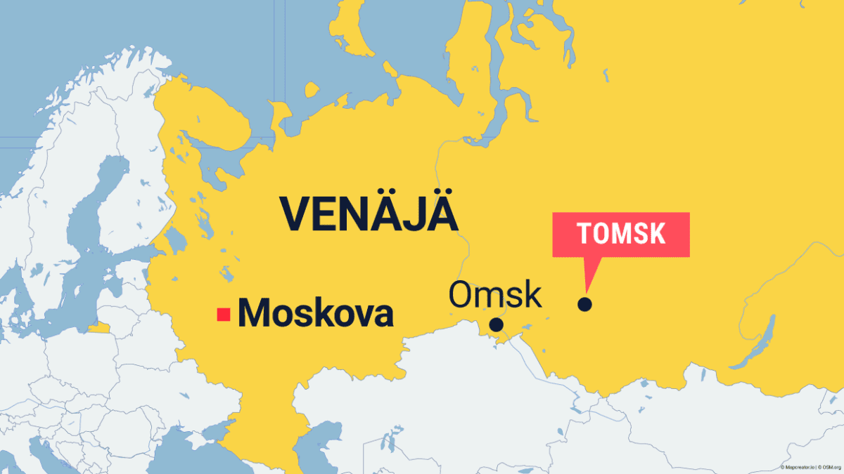 Tomsk Venäjän kartalla