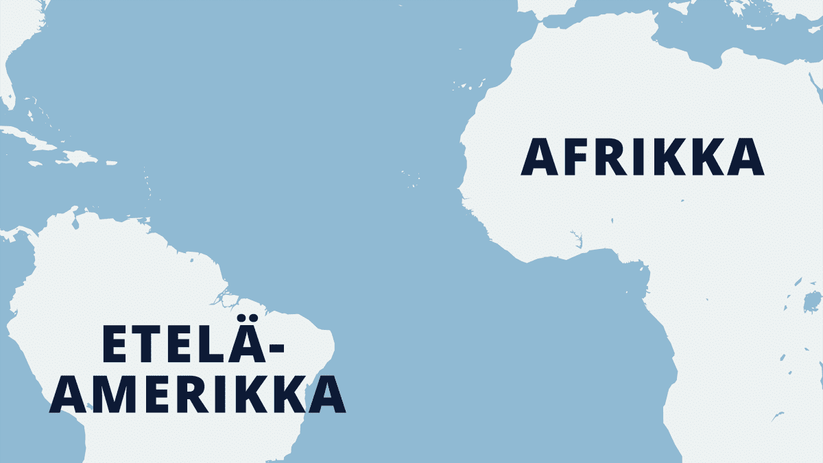 Tristan da Cunha -saari Etelä-Atlantilla.