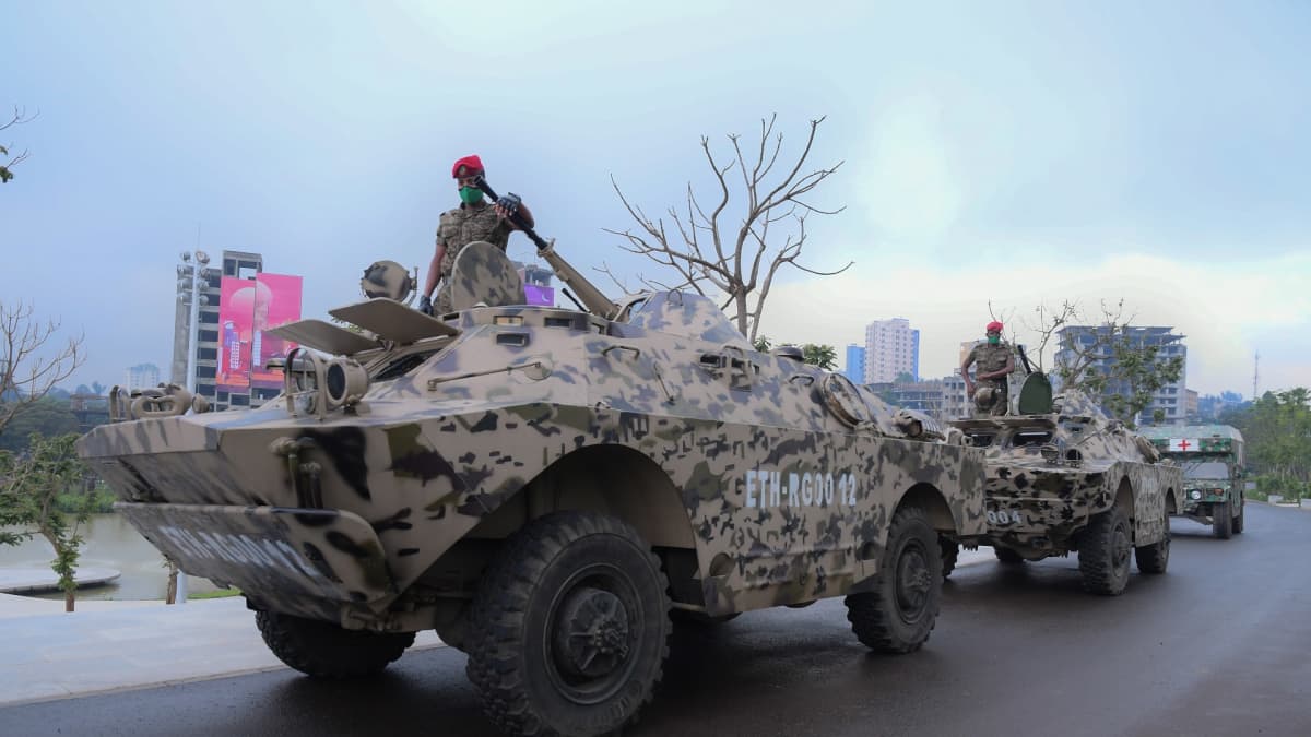 Etiopian armeijan joukkoja harjoituksissa Addis Abeban lähellä syyskussa 2020.