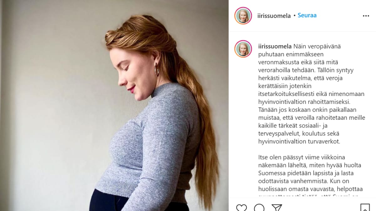 Iiris Suomelan Instagram-päivitys