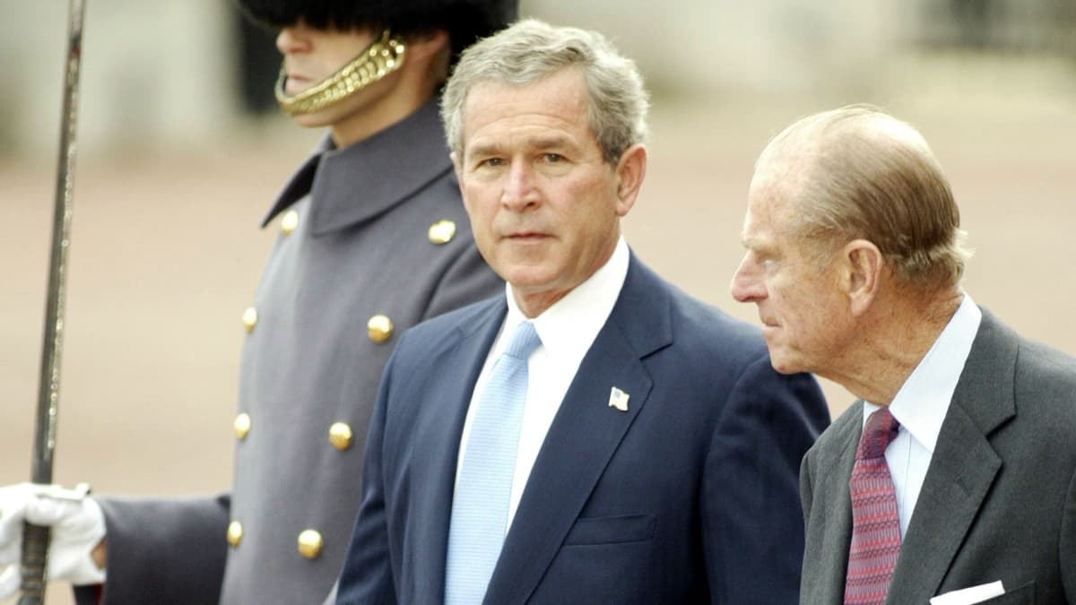 Presidentti George W. Bush ja prinssi Philip.
