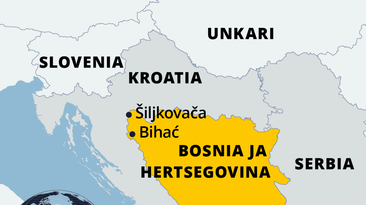 Kartta Bosnia-Hertsegovinasta