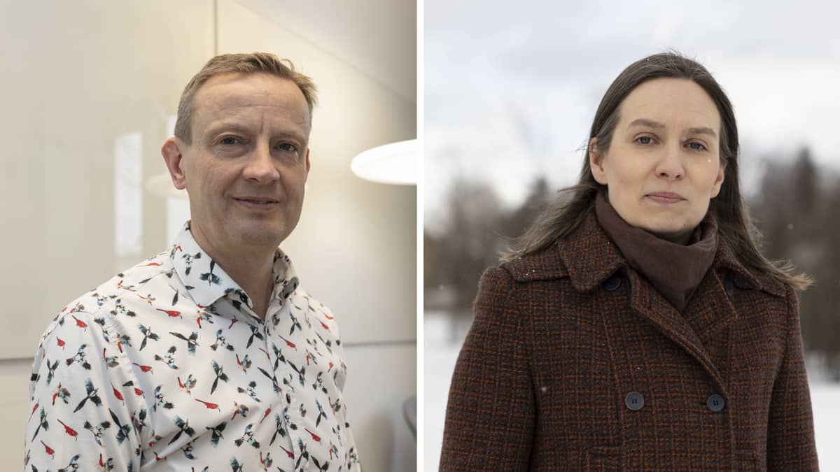 Kaksi kuvaa, joista toisessa on Etlan tutkimusjohtaja Jyrki Ali-Yrkkö ja toisessa Aalto-yliopiston logistiikkaprofessori Katri Kauppi.