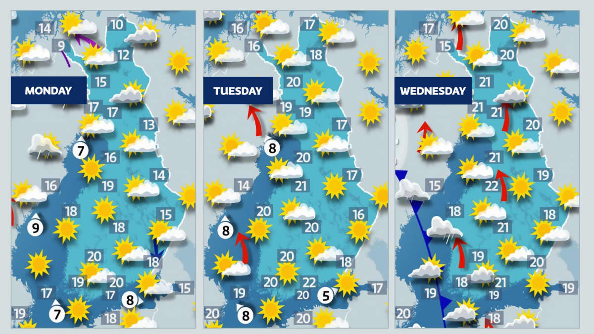
Weather map for three days