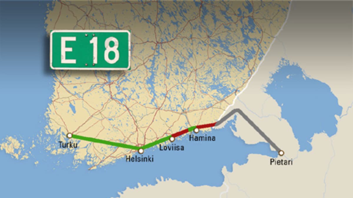 E-18 -moottoritie ei valmistune aikataulussa | Yle Uutiset