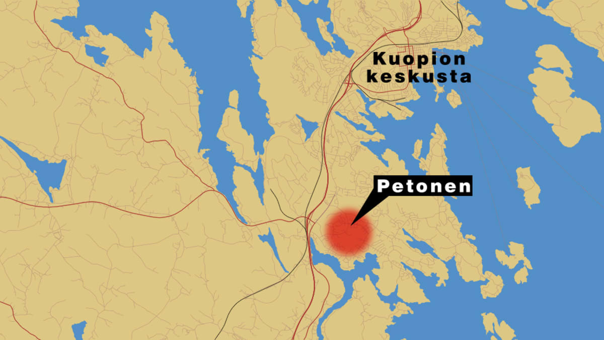 Kartta Kuopion alueesta.