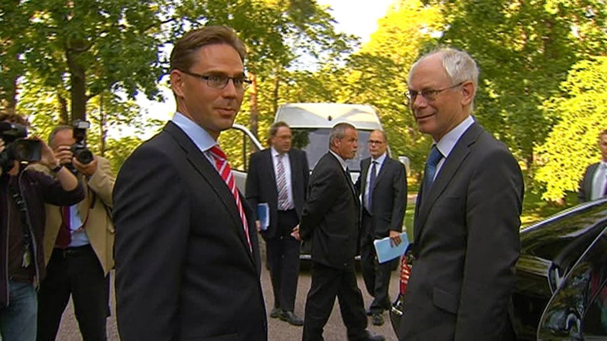 Pääministeri Jyrki Katainen tapasi EU:n presidentin Herman van Rompuyn Kesärannassa.
