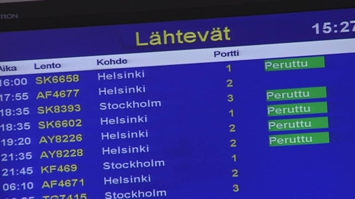 Lentoasemat edelleen kiinni | Yle Uutiset