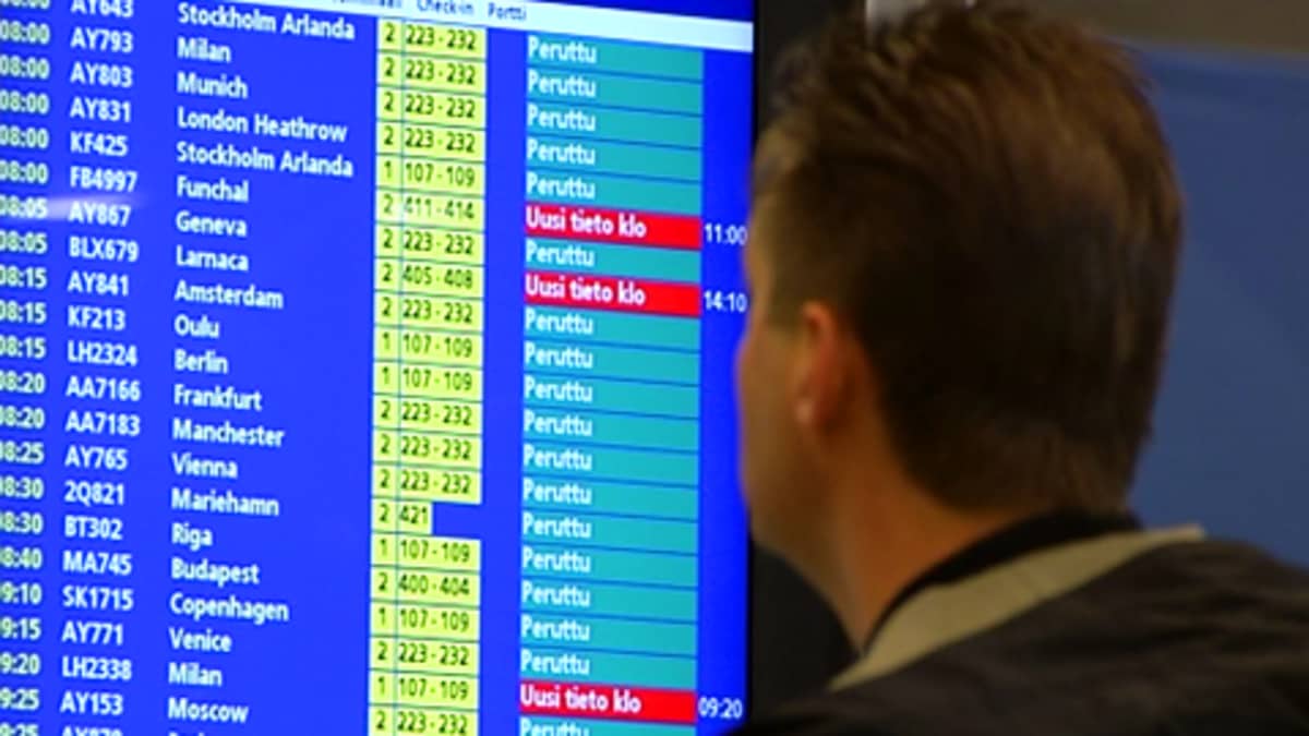 Suomessa peruuntuivat 50 000 matkustajan lennot perjantaina | Yle Uutiset