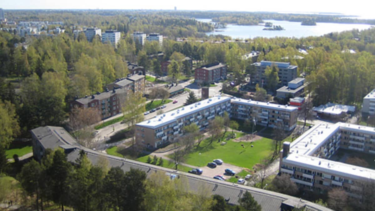 Ilmakuva Helsingin Roihuvuoresta.