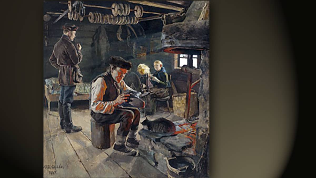 Gallen-Kallelan maalaus Talonpoikaiselämää