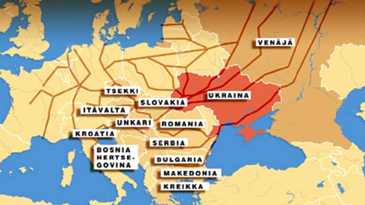 Venäjän ja Ukrainan kaasukiistan vaikutukset leviävät Euroopassa - katso  lista maista | Yle Uutiset