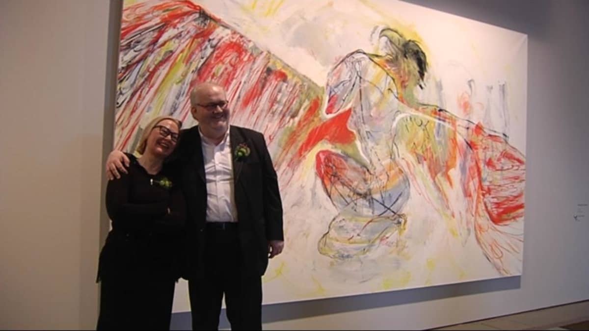 Marjatta Tapiola ja säveltäjä Kimmo Hakola