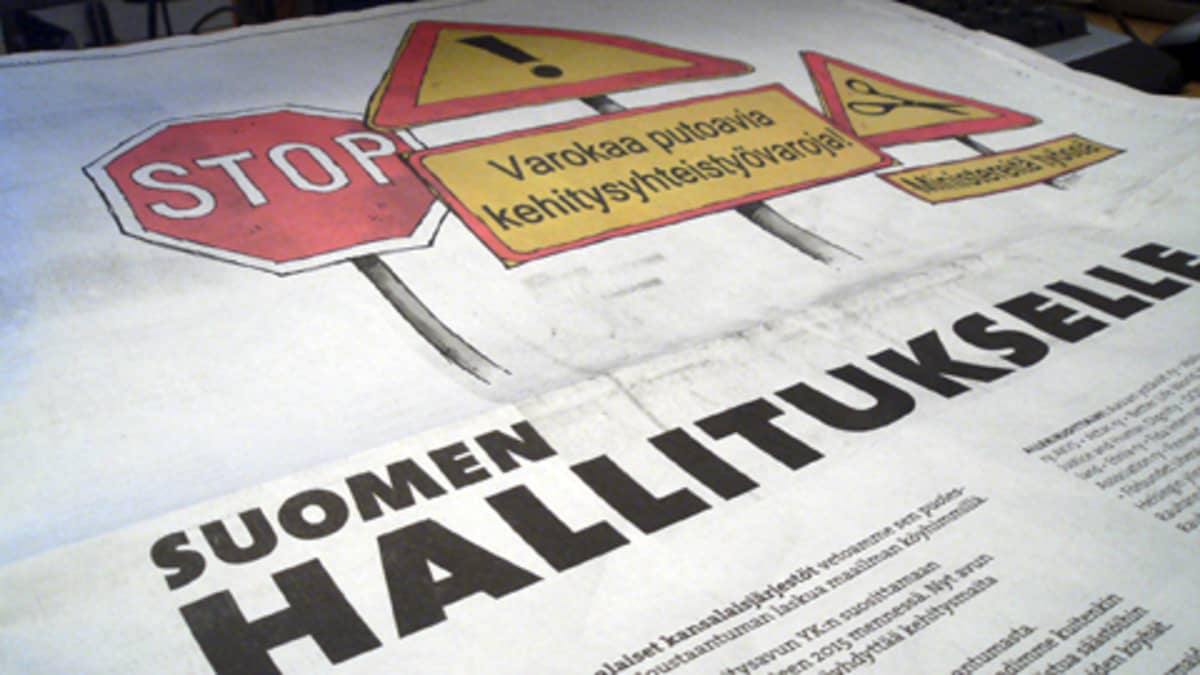 Kansalaisjärjestöt vetoavat hallitukseen lehti-ilmoituksella | Yle Uutiset