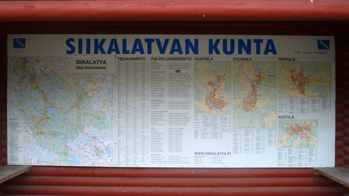 Siikaltavan kuntataulu Uljuan padon pysähdyspaikalla 2012.