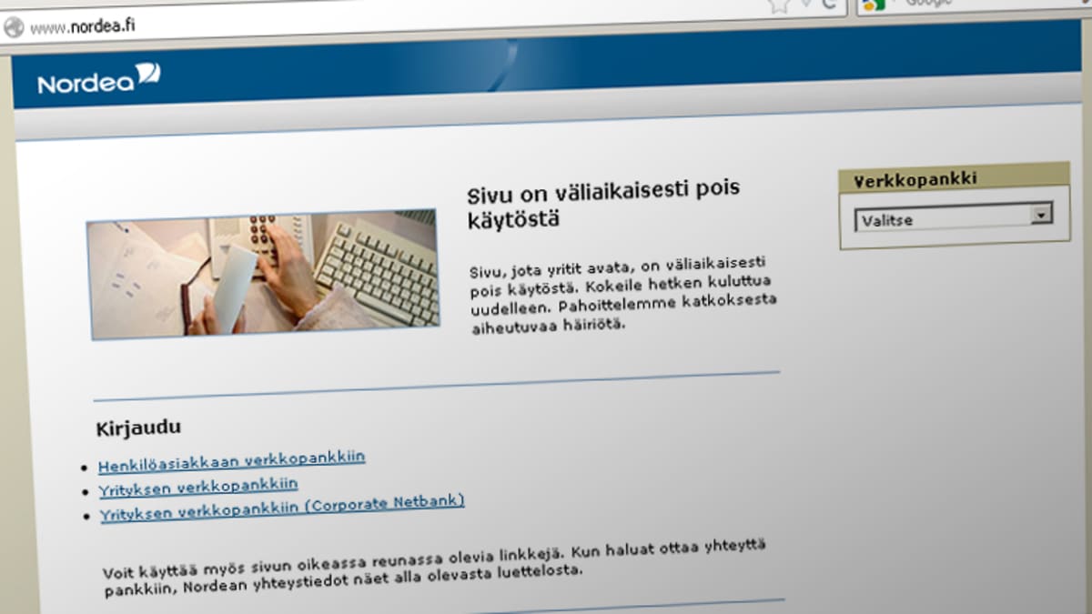 Nordean nettisivut takkuavat jälleen | Yle Uutiset