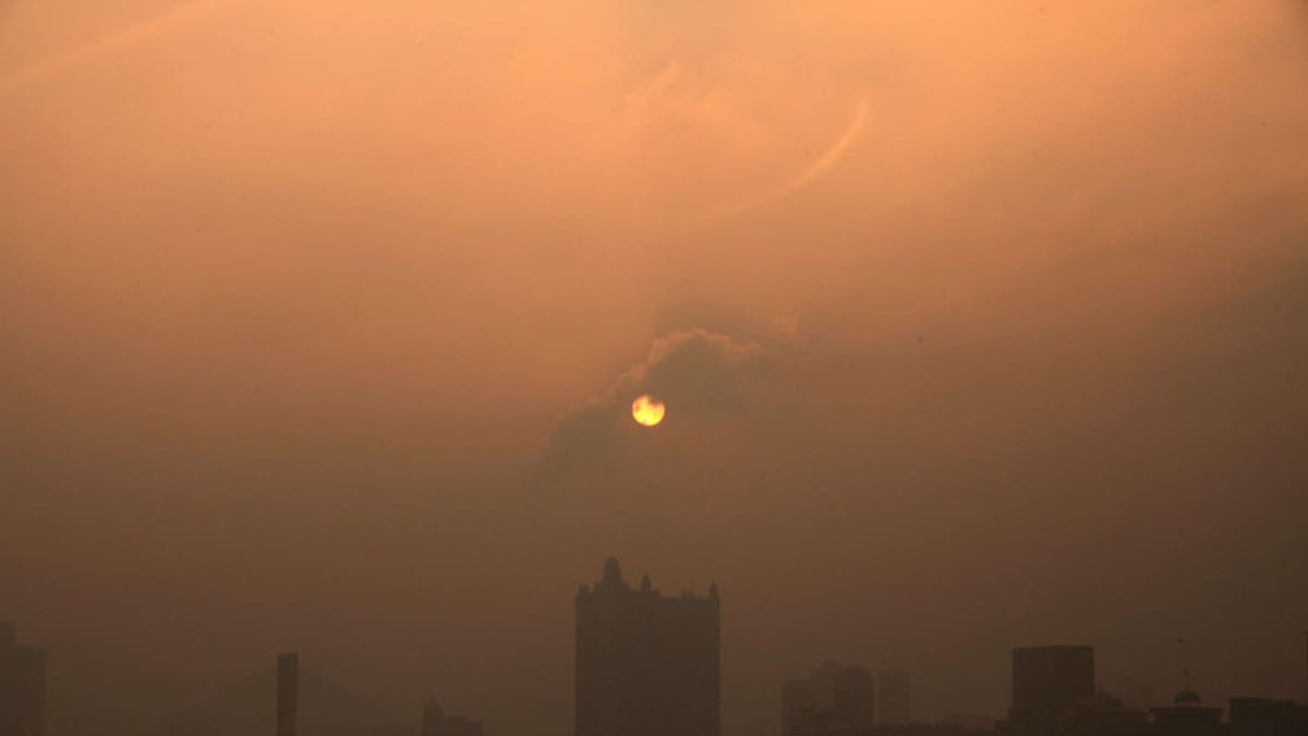Jilin kaupunki verhoutui ilmansaasteisiin 29. tammikuuta. 