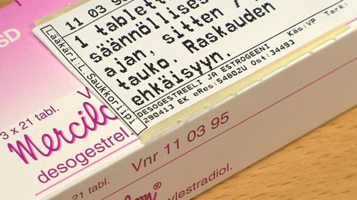 E-pillereitä pakkauksessa