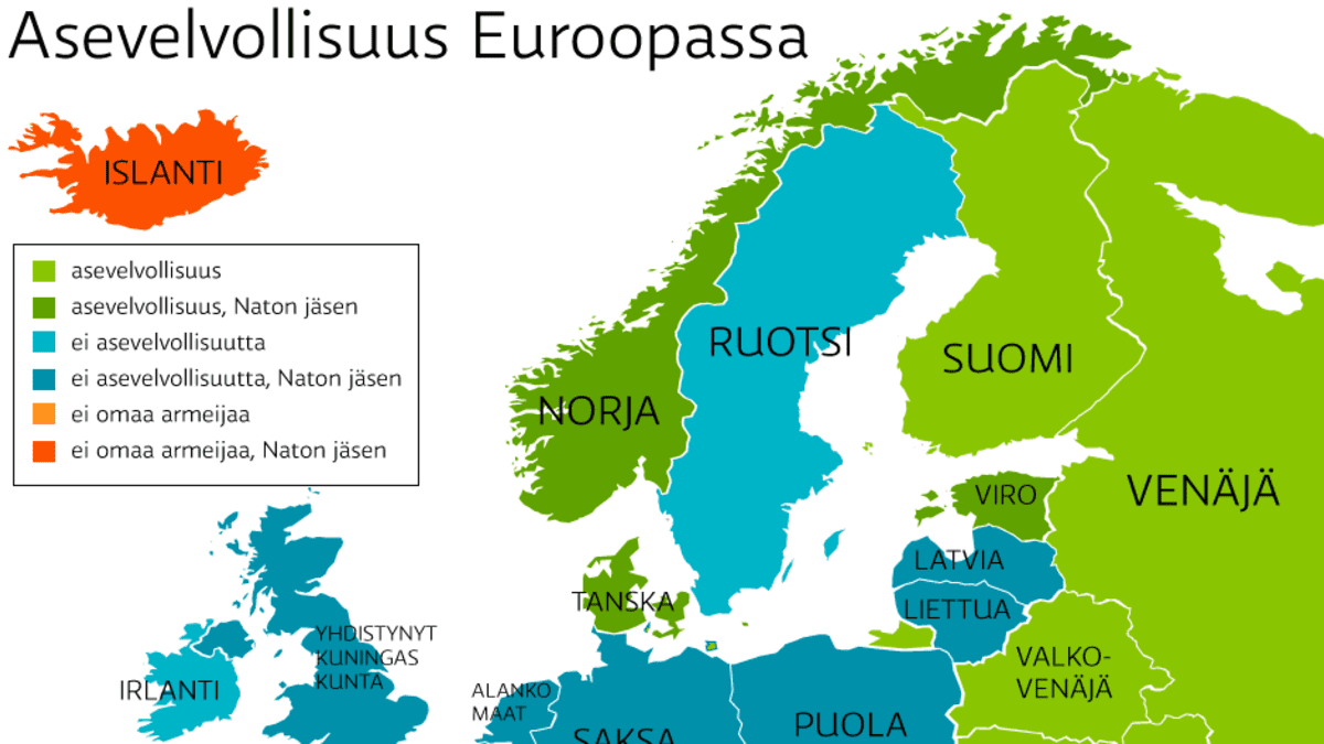 Suomi on yksin Euroopan asevelvollisuuskartalla | Yle Uutiset