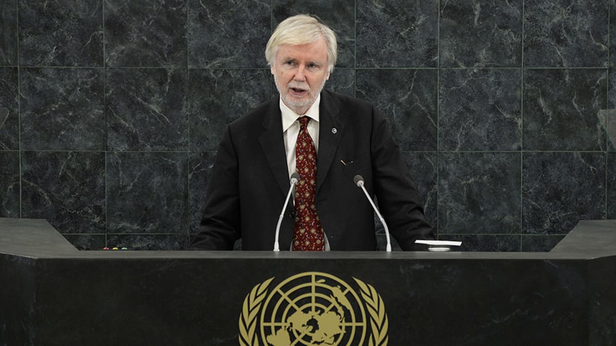 Suomen ulkoministeri Erkki Tuomioja puhui YK:n yleiskokouksessa varhain lauantaiaamuna 28. syyskuuta 2013. 