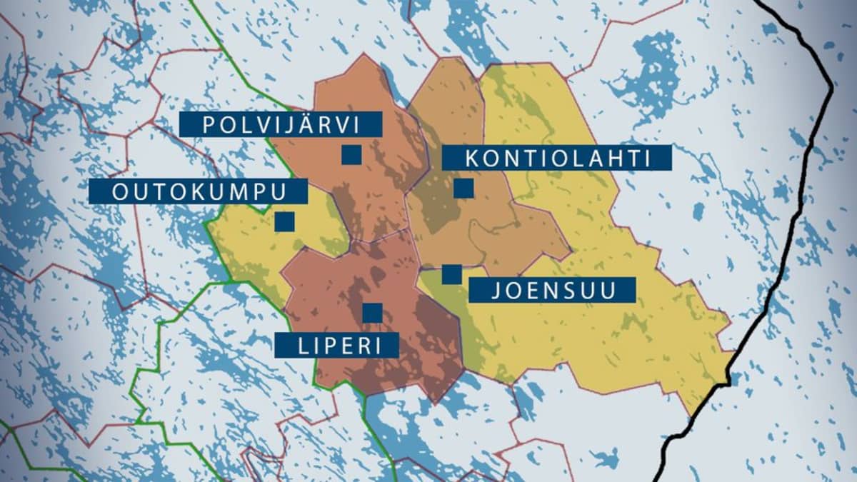 Ehdotus: Joensuu, Kontiolahti, Liperi, Polvijärvi ja Outokumpu yhteen | Yle  Uutiset