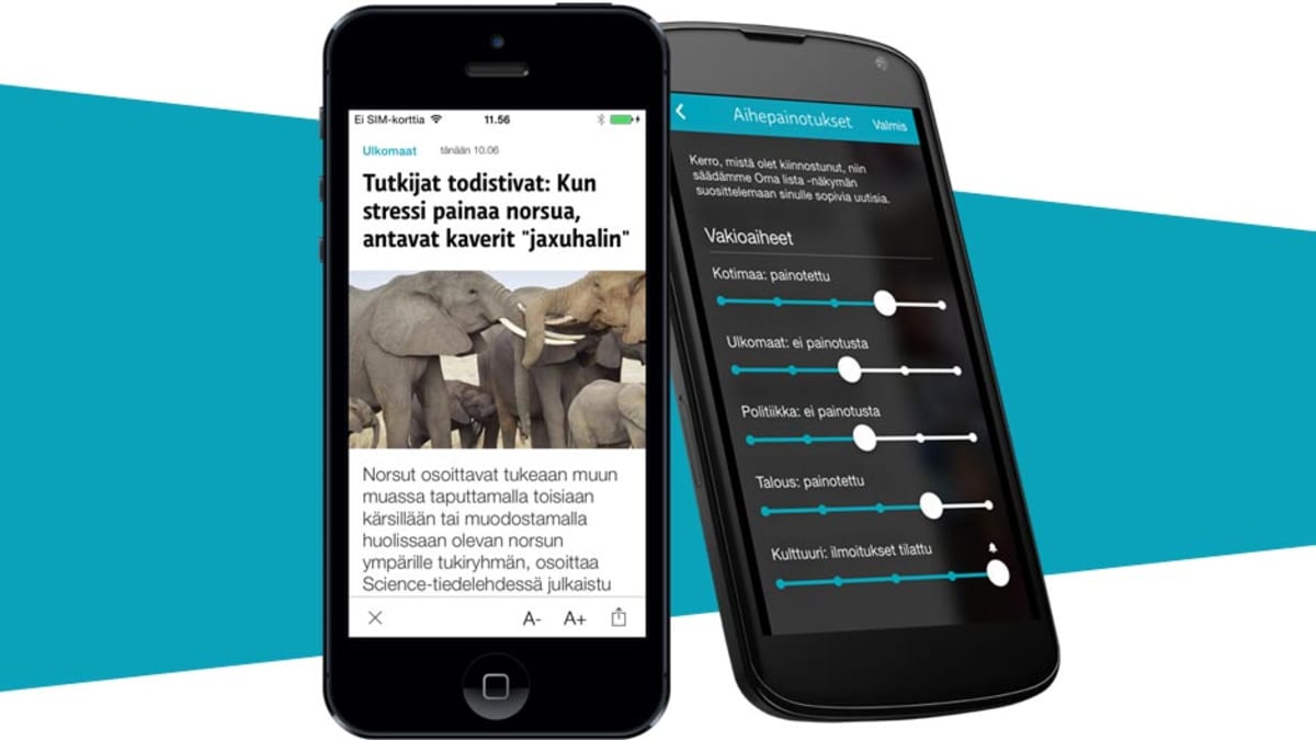 Yle Uutiset Uutisvahti -sovellus iPhonessa ja Android-puhelimessa