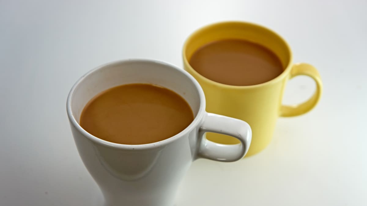 Two mugs of coffee.
