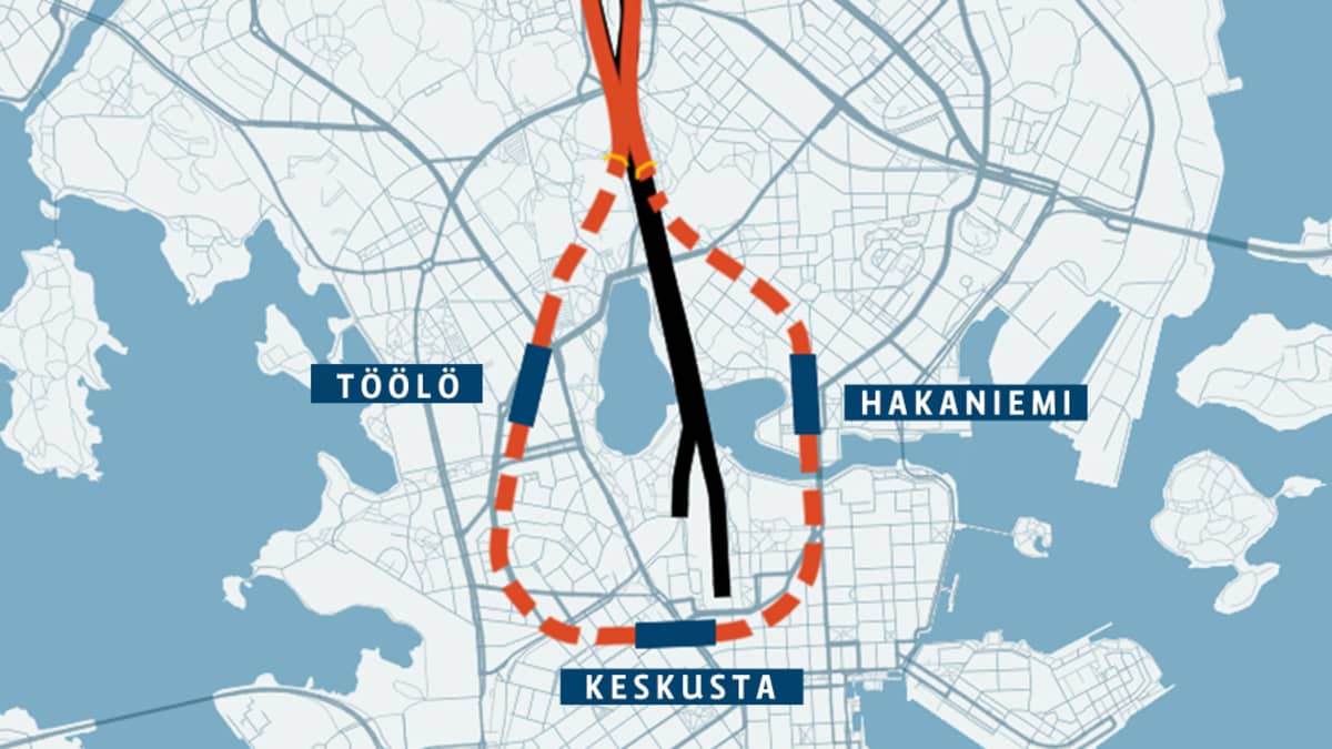 Suunnitelmien mukaan Pisararata sukeltaisi tunneliin Pasilan eteläpuolella ja sen maanalaiset asemat tulisivat Hakaniemeen, Keskustaan ja Töölöön.