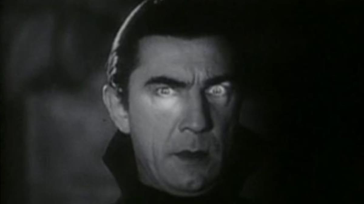 Screenshot elokuvasta Dracula vuodelta 1931. Draculana Bela Lugosi. 