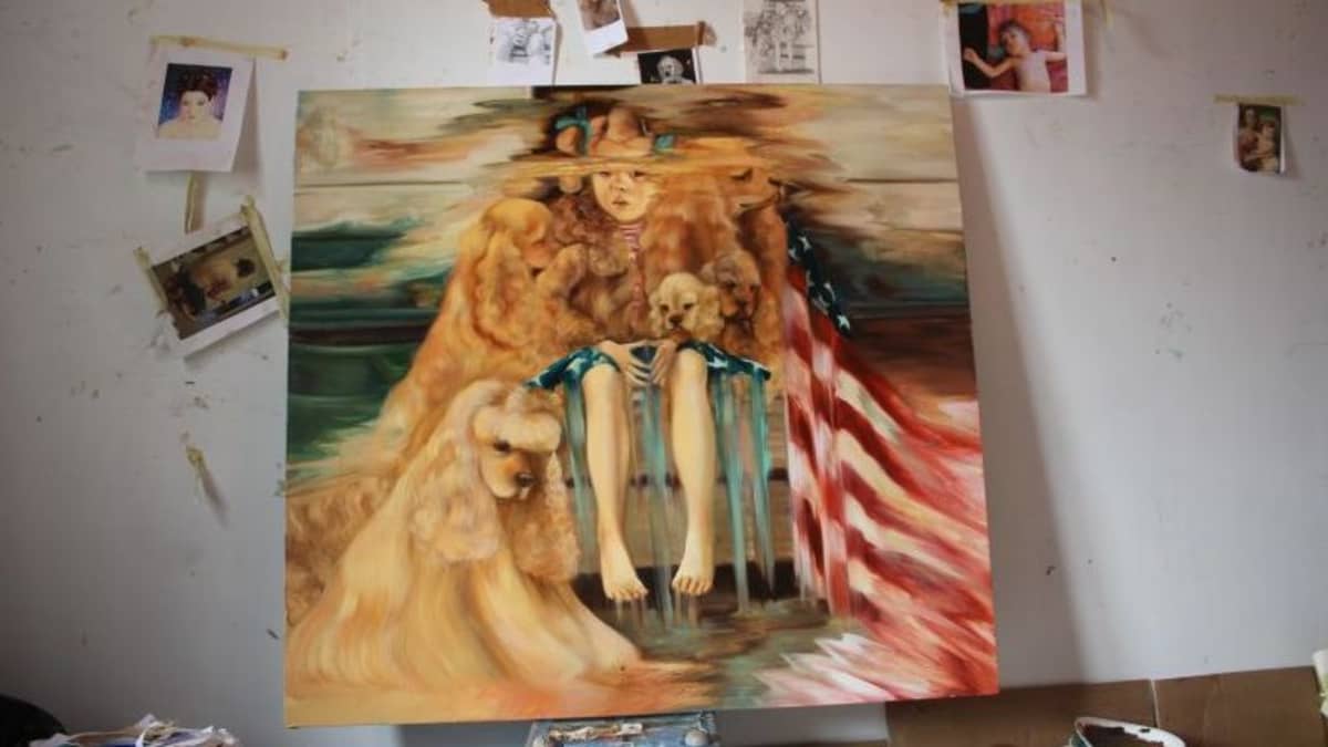 Emma Ainalan maalaus amerikancockerspanieli.
