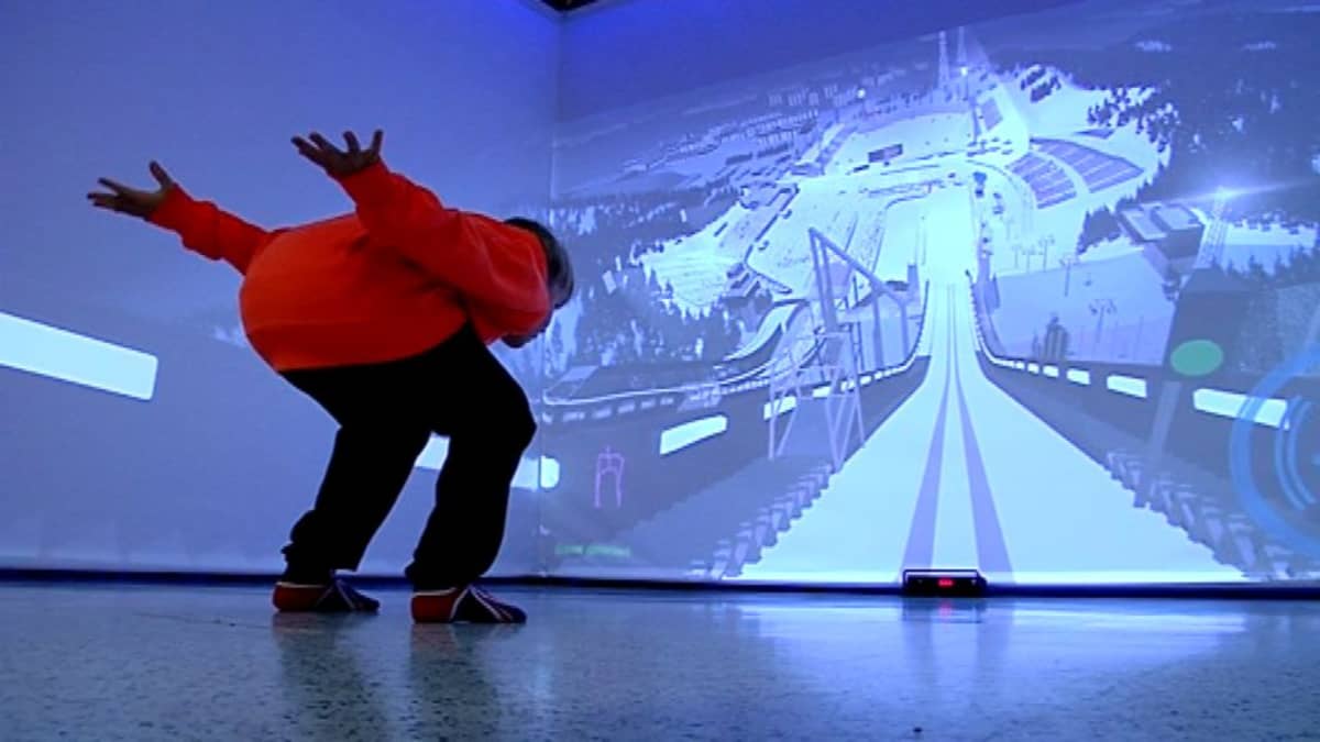 Simulaattorin mallintaa 3D-tekniikalla Lahden suurmäen sentin tarkasti.