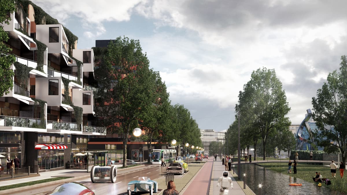 Hämeenlinnanväylä voi näyttää tältä vuonna 2050, jos siitä tulee kaupunkibulevardi.