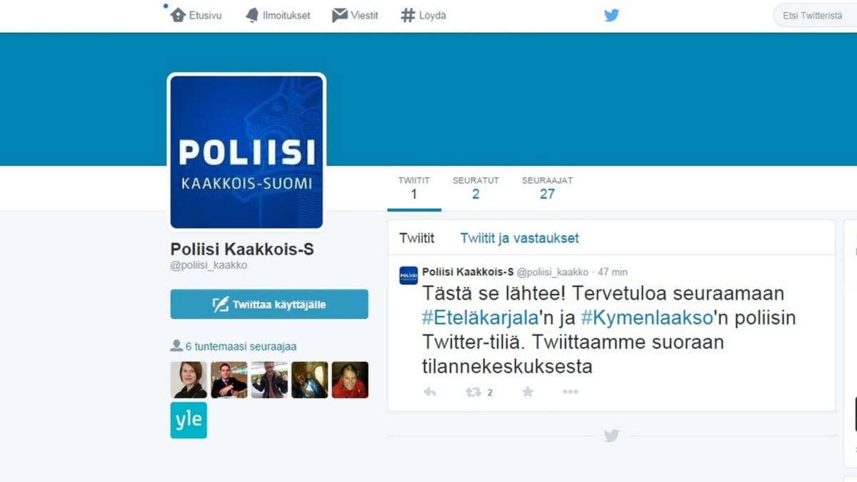 Kaakkois-Suomen poliisi löytyy nyt sosiaalisesta mediasta | Yle Uutiset