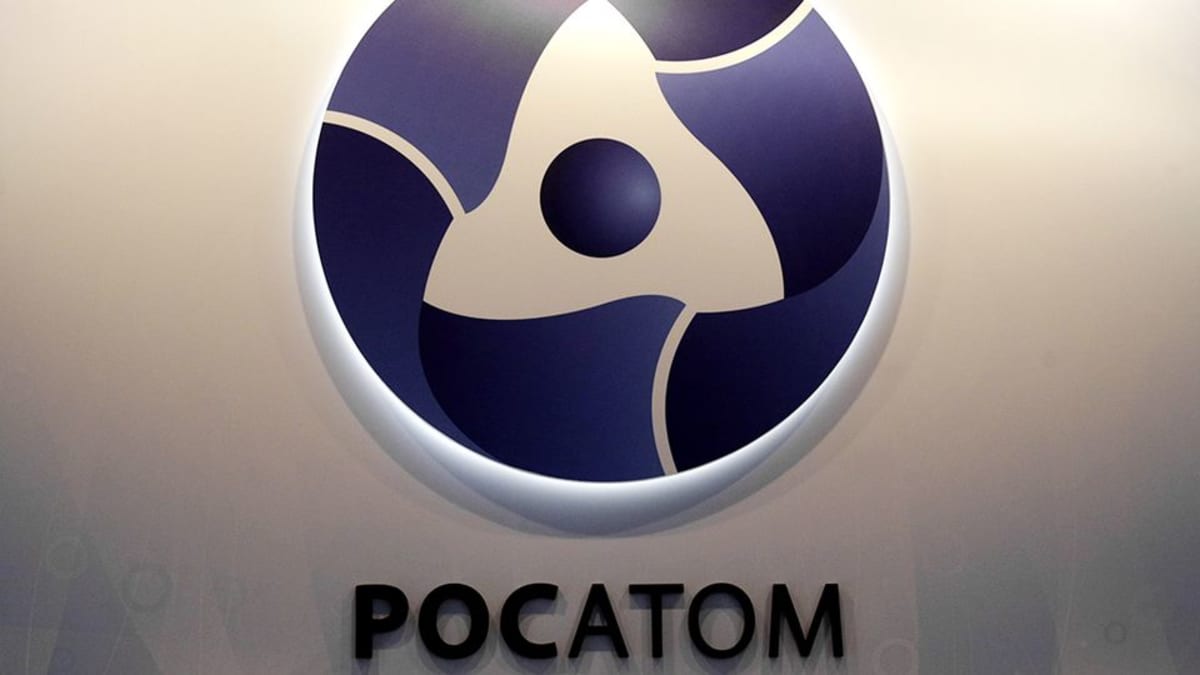 Ydinvoimayhtiö Rosatomin logo.